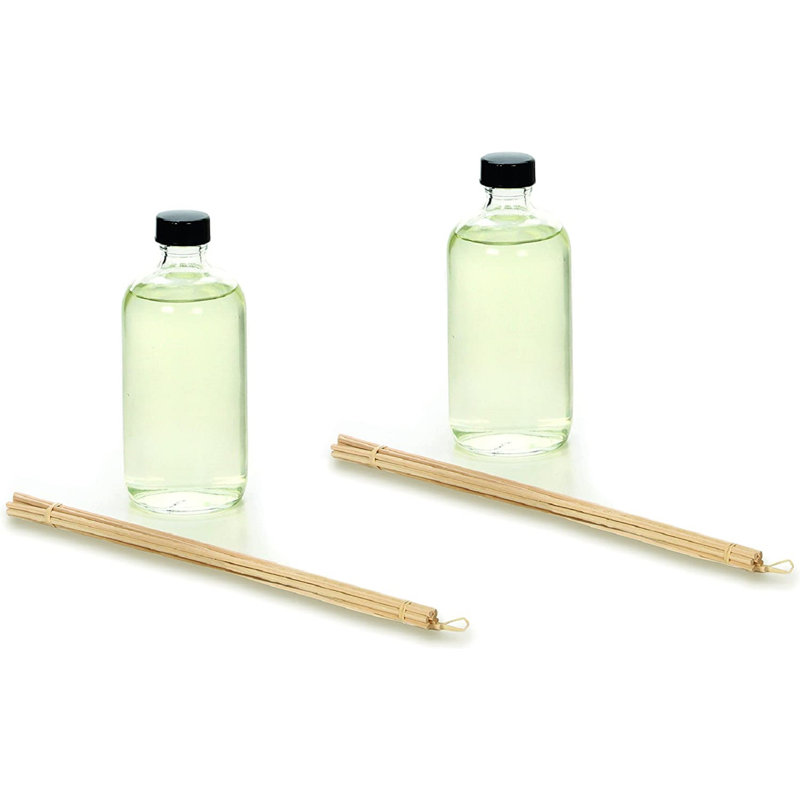 Hosley Essence of Elegance Set of 2 Vanilla Almond Reed Diffuser Refill Oils, 200ml Each with Chic Diffuser Bottle & Stylish Reed Sticks - Birthday Gifts for Women, Home & Room Decor