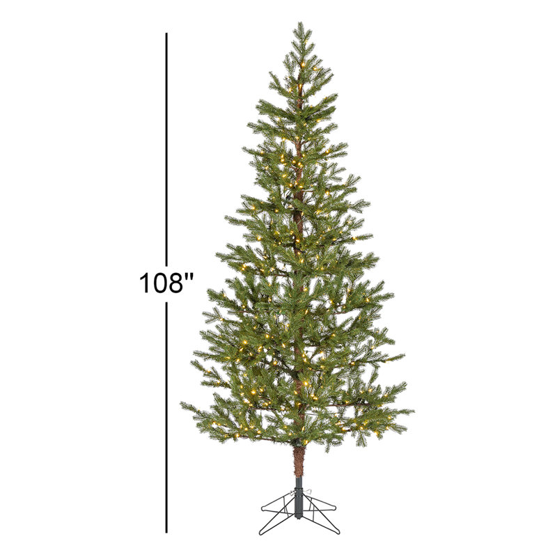 Gerrold Lighted Artificial Pine Christmas Tree, 9'