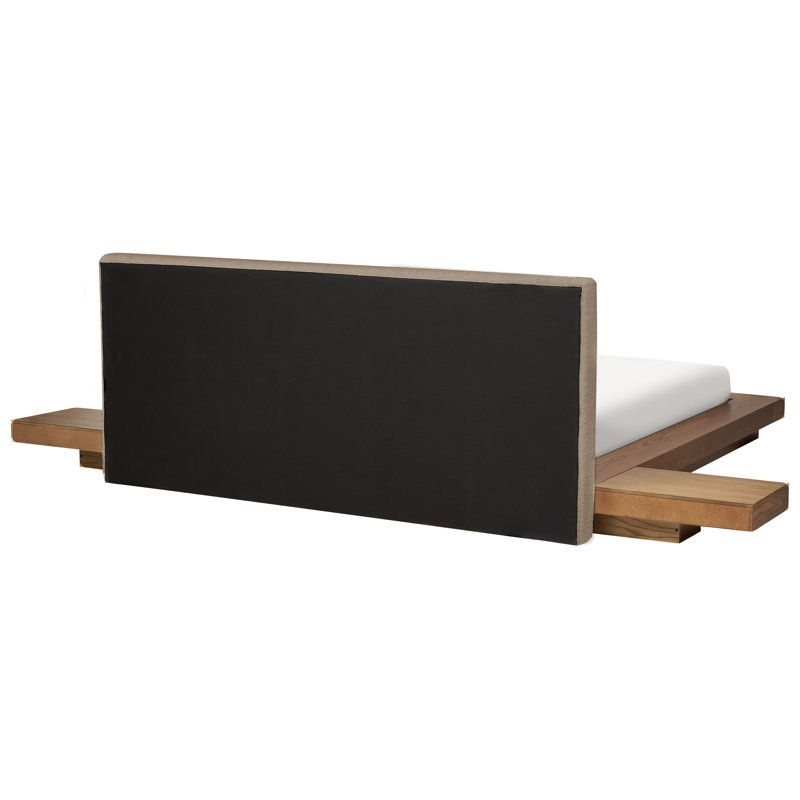 Sabeen Upholstered Boucle Platform Bed, European Kingsize (160 x 200 cm), White
