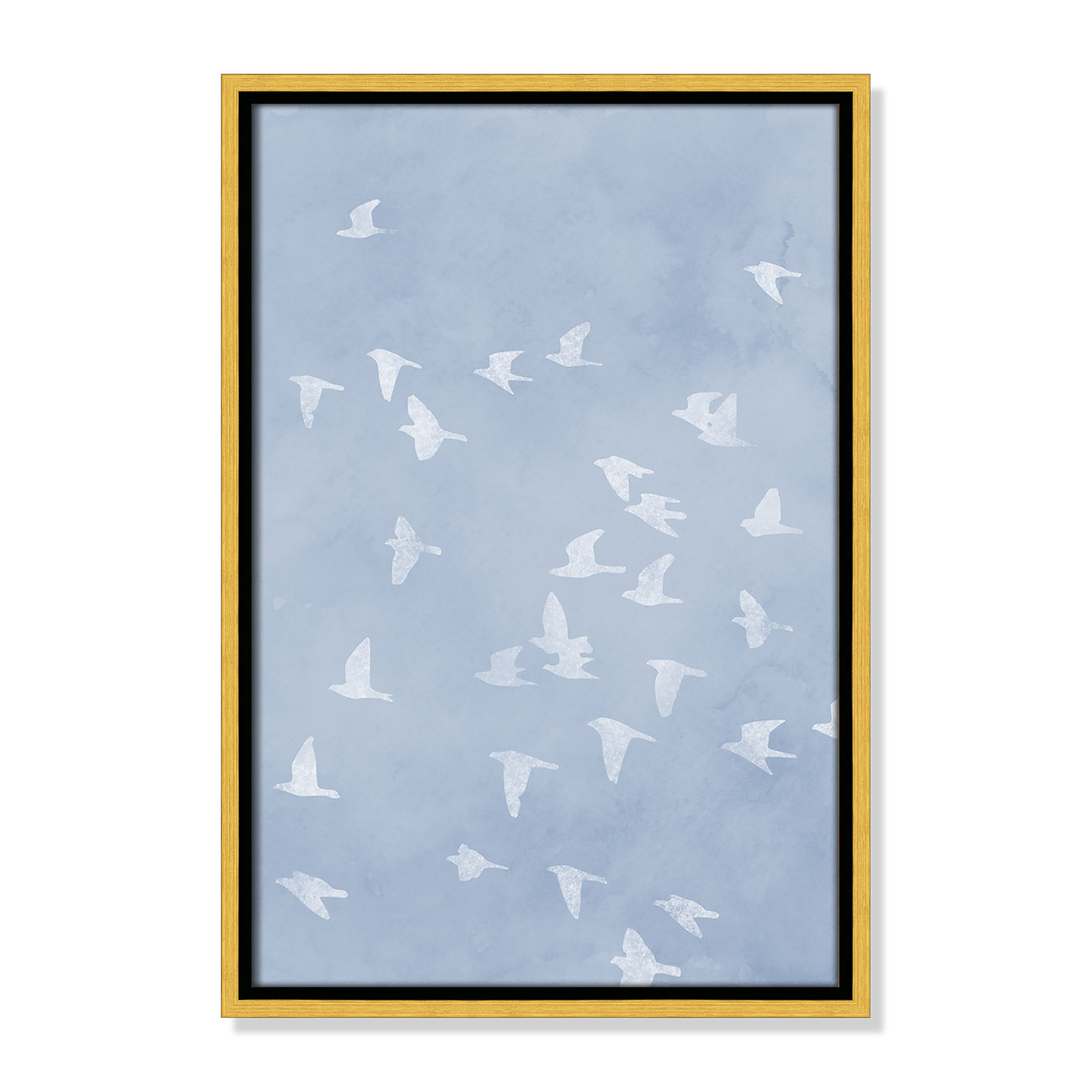 Flying Friends Print by Marcus Prime, 13.5'' W x 19.5'' H, Gold Floater