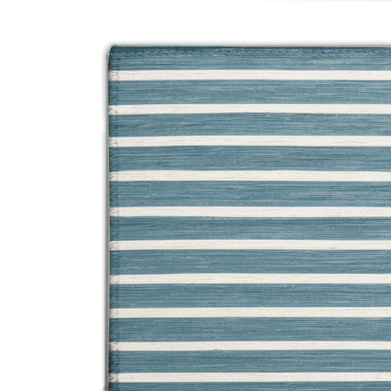 Tapis intérieur / extérieur bleu HorizontalStripes, Rectangulaire 2 pi x 3 pi
