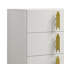 Commode Dyl, 6 tiroirs, bois blanc avec accents dorés