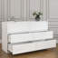 Commode double 6 tiroirs Modern White