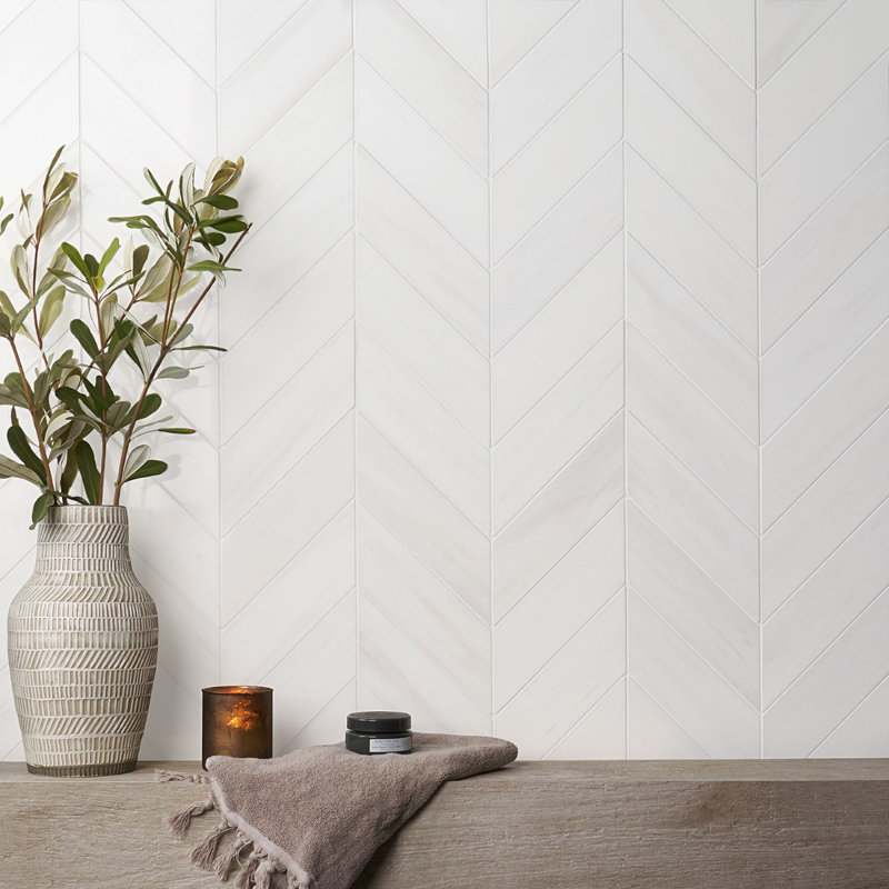 Bianco Dolomite 3" x 12" Marble Patterned Singular Tile
