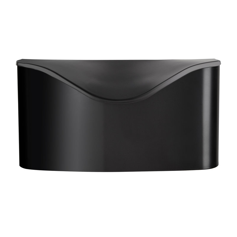 Black Steel Wall-Mounted Mailbox with Hinged Flap