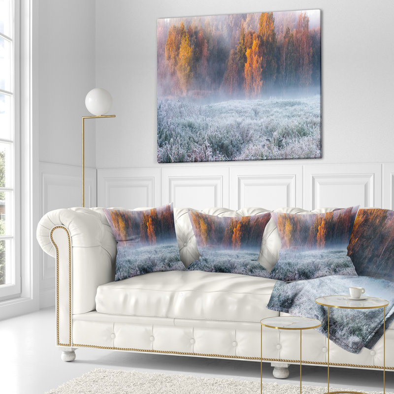 Coussin réversible Landscape, Square 16", Throw Pillow