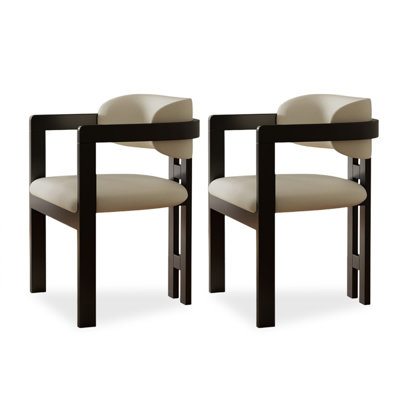 Ensemble de chaises à dossier 31,1 "blanc + noir uni (ensemble de 2)