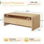Table basse moderne avec rangements arrondis et grain de bois naturel Dulane-148504403