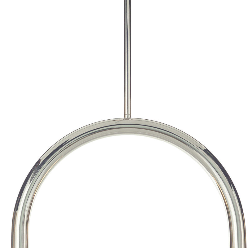 Happy Pendant, Polished Nickel, 16" H x 22.5" W x 5" D
