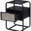 Table d'appoint noire avec plateau en verre