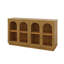 Grande armoire de rangement à 4 portes avec portes en verre, armoire arquée avec tablettes réglables, armoire buffet-243742734