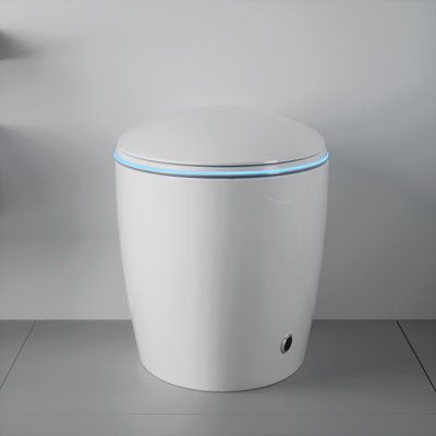 Yingze Luxury Smart Toilet with Bidet, Elongated One-Piece Toilet with Auto Flush, Heated Seat & Dryer, LED Night Light, Side Button & Remote Control, 1.28 GPF