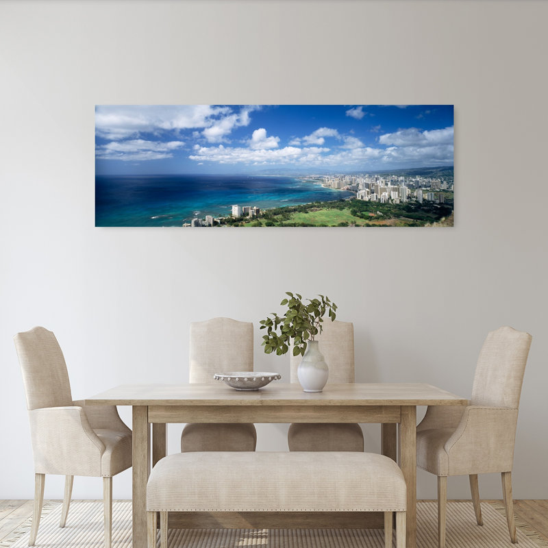 High Angle View Of Skyscrapers At The Waterfront Honolulu Oahu Hawaii Islands USA by Scott M. Tansey - Wrapped Canvas Panoramic Print