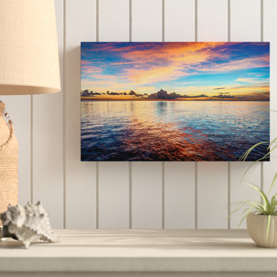 « caraïbes coucher de soleil », reproduction de photo sur toile tendue