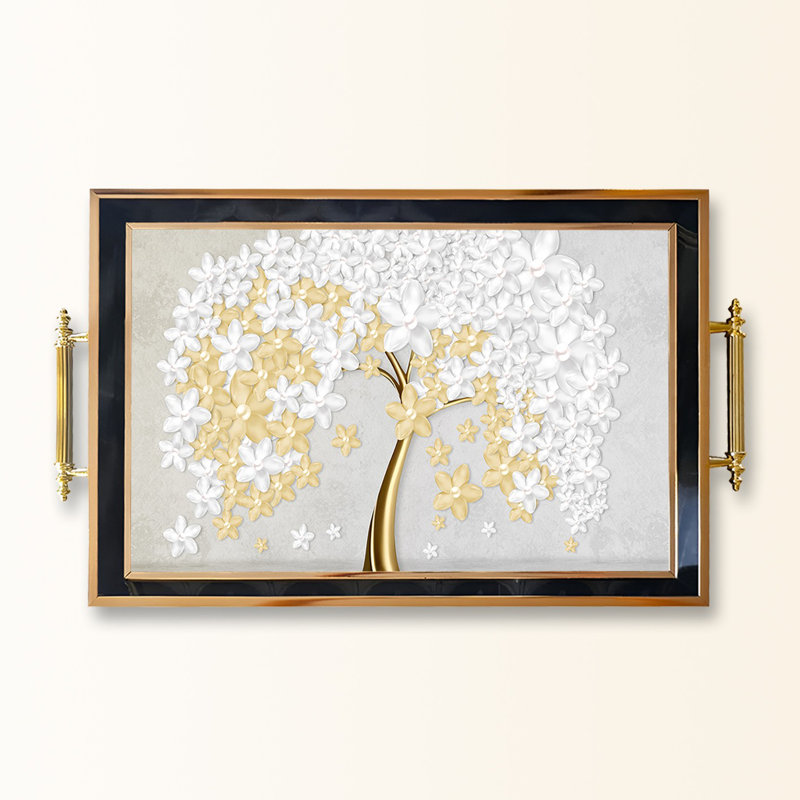 Elegant Glass Tray, 19.7 x 11.4 x 1.4 inches | 100% Durable Glass Construction | Easy to Clean with Damp Cloth | Ideal for Serving, Decorative Display, and Organizing | Stylish Addition to Home Décor