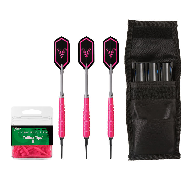 Fléchette glo, Rose / Noir
