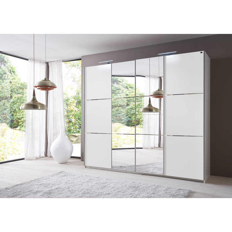 Laylene 4 Door Manufactured Wood Wardrobe, 216 cm H x 350 cm W x 64" D