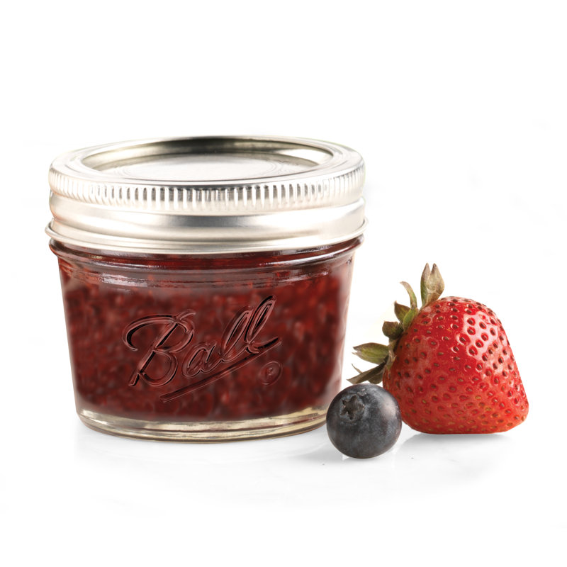 Quilted 4oz Clear Glass Mason Jars with Lids, 12 Pack