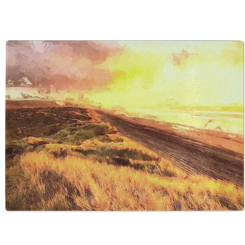Tempered Glass over a Beach in New Zealand Chopping Board, 28.5 cm W x 20 cm L