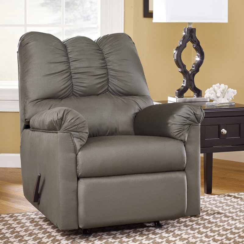 Darcy Upholstered Recliner, Blue Polyester Blend