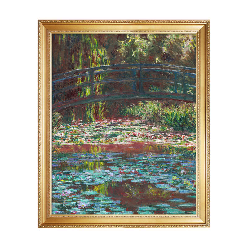 Gold Framed Claude Monet Water Lily Pond Landscape Canvas Print