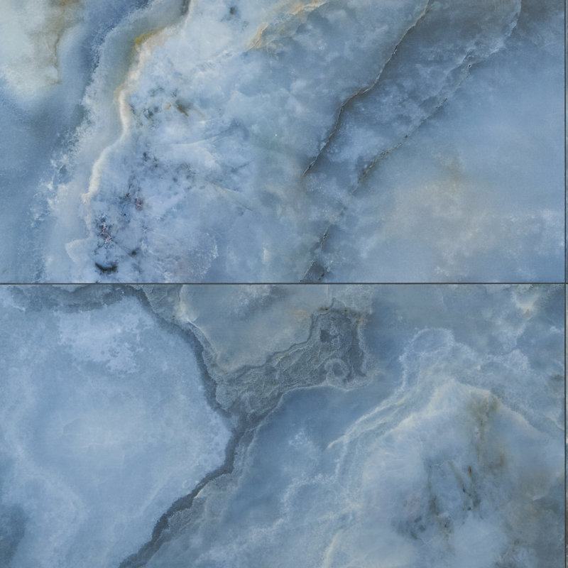 Carreau de mur et de plancher en porcelaine Calla Onyx 24 po x 47 po (15,49 pieds carrés / caisse), Bleu