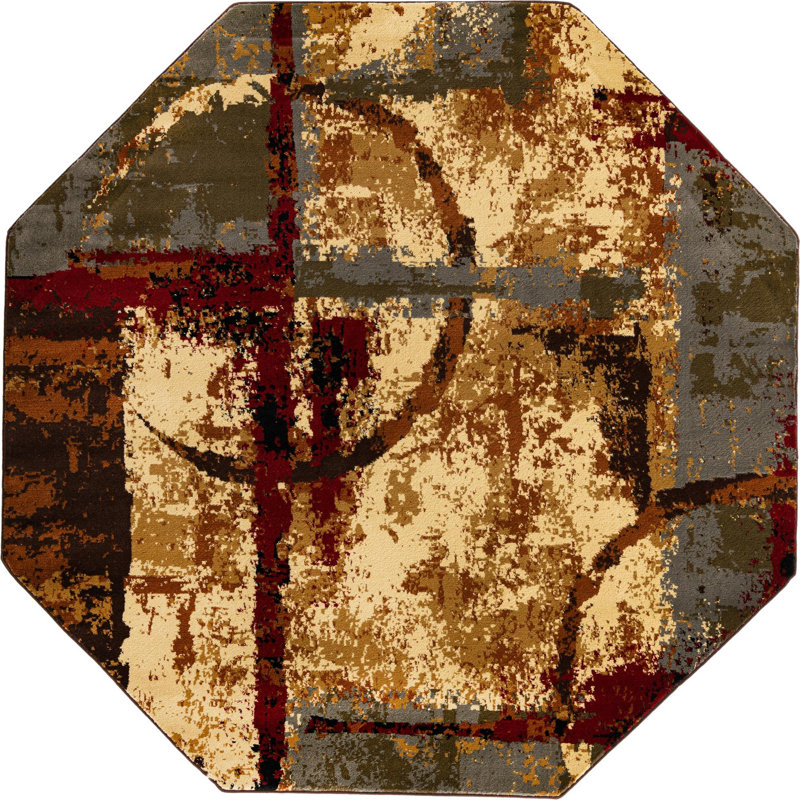 Trejo Abstract Indoor Rug, Octagon 7'
