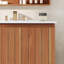 Meuble-lavabo moderne 30 po avec lavabo en céramique, meuble-lavabo minimaliste rétro, portes à poignée libre 45 degrés, meuble-lavabo à rayures verticales avec grand espace de rangement