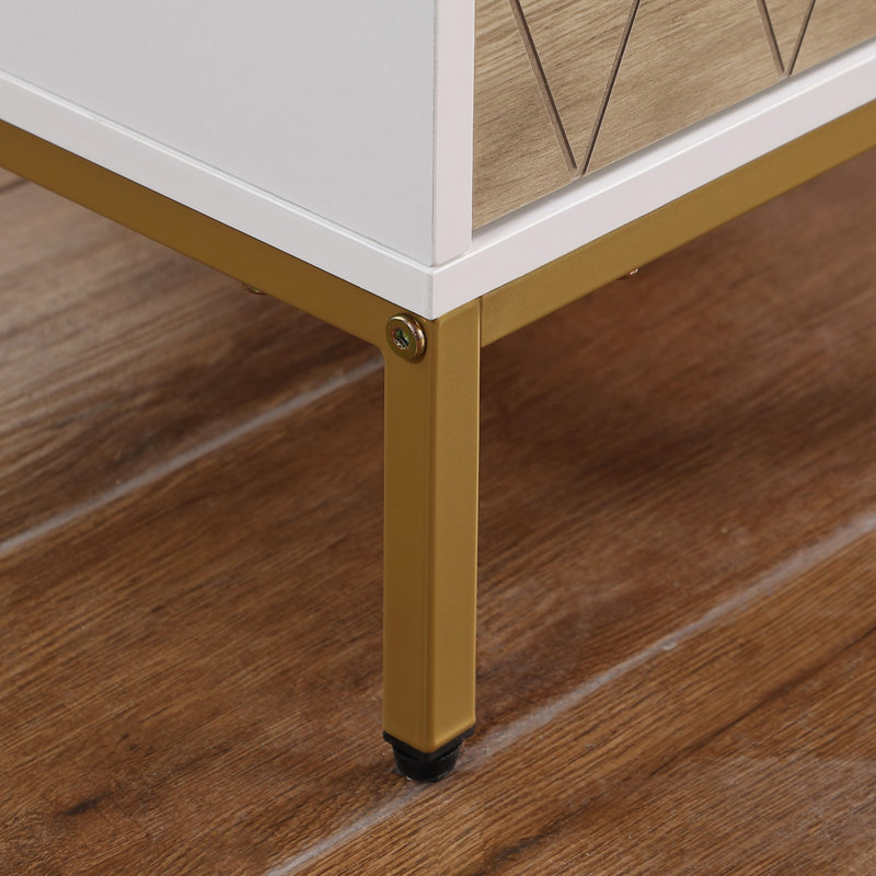 Table de chevet avec 3 tiroirs, table de bout moderne Mid-Century