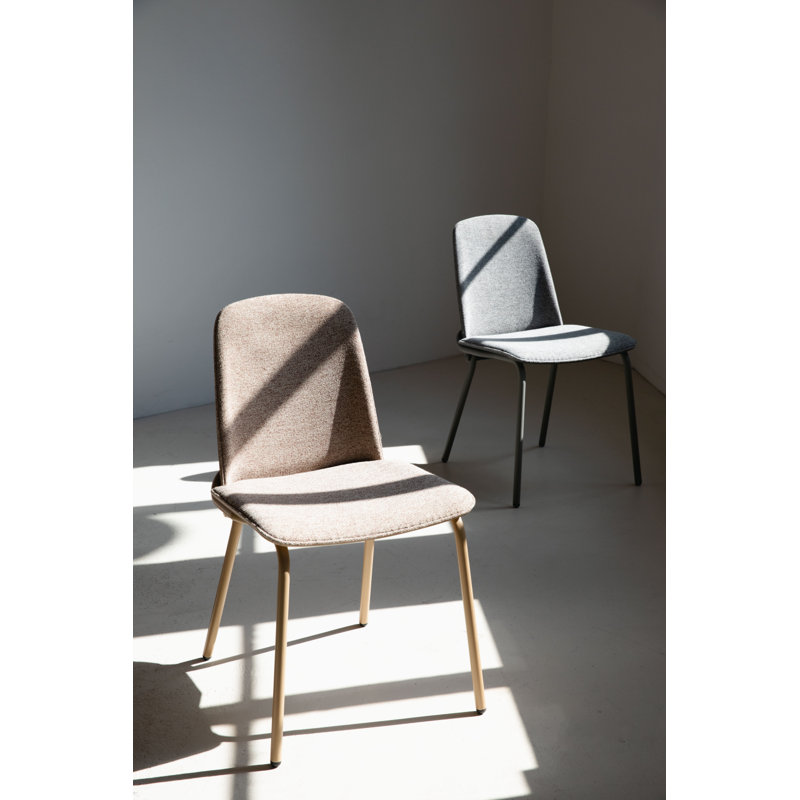 Clip Upholstered Dining Chair, Beige, Beige