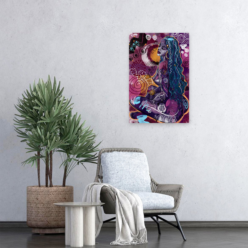 Tahiya - Art figuratif multicouleur, H 24 po x l 16 po