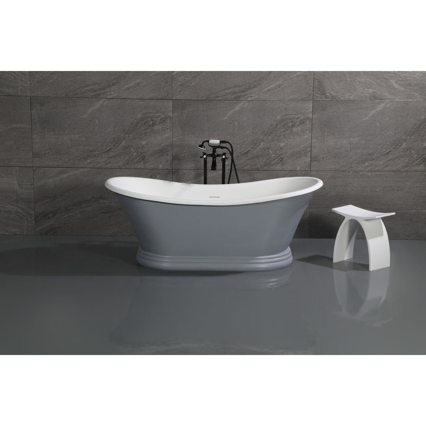 Kingston Freestanding Tub Faucet with Supply Line, Matte Black