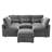 85'' W Chenille Modular Couch Sleeper Sofa-1616643308