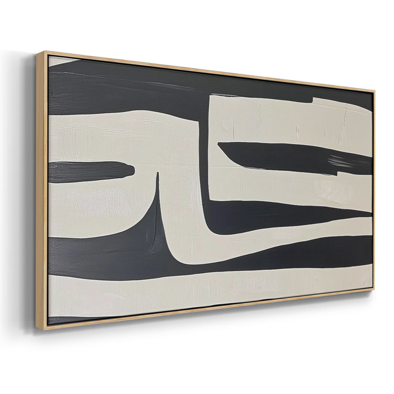 Abstrait, série DCxxxvii, toile tendue avec châssis, prête à être accrochée, Naturel, H 25 po x l 41 po