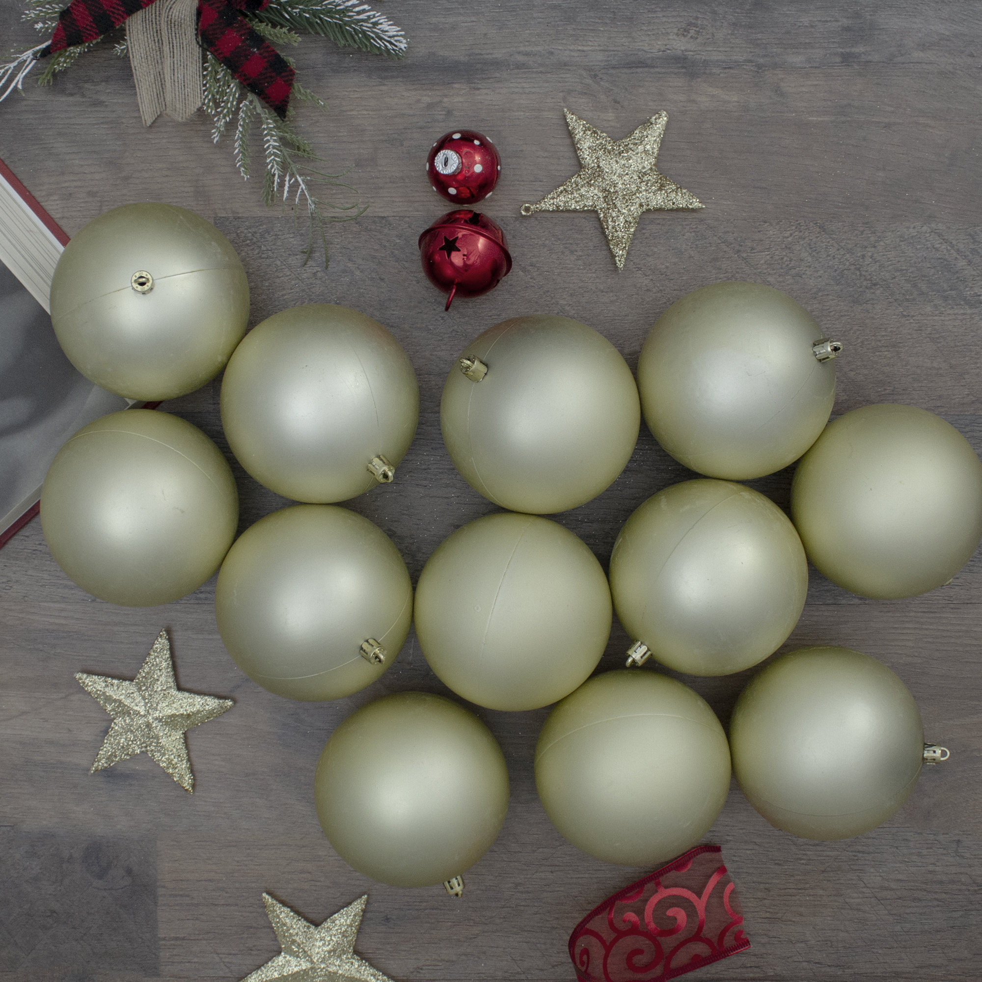 Shatterproof Matte Christmas Ball Ornaments, Gold