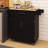 Rolling Trolley Kitchen Island With 1 Drawer & 2 Doors, Adjustable Shelves, Towel Rack Dividers And Pocket, Seasoning Rack, Black Rubber Wood Tabletop Cart Drawer, Slots Shelf,-1149059229