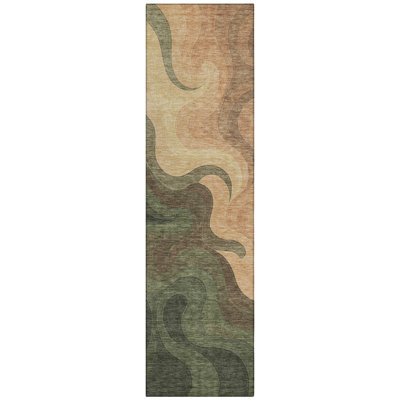 Machine Washable Indoor/Outdoor Chantille ACN2468 Abstract Rug