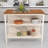 Doru Rustic 45" Stationary Kitchen Island, Rubberwood Butcher Block Dining Table with Open Shelves-912234547