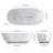 63" Marble-pattern Solid Surface Freestanding Soaking Tub
