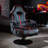 Inbox Zero Swiveling PC & Racing Game Chair with Built-in Speakers in Black