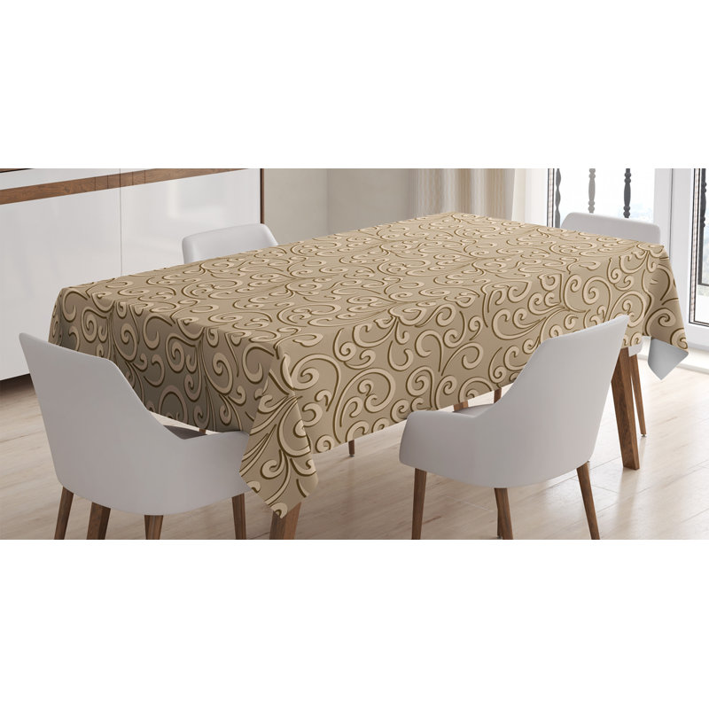 Baroque Floral Swirls Tablecloth, 84" L x 60" W