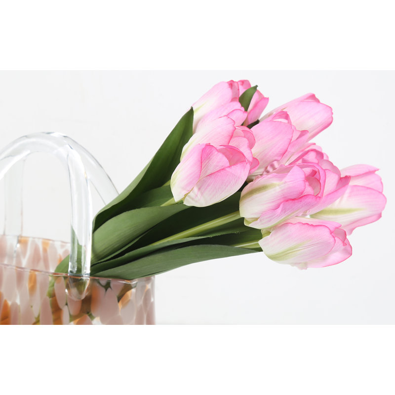 6 pièces de fleurs artificielles tulipes pour table de mariage, Rose clair