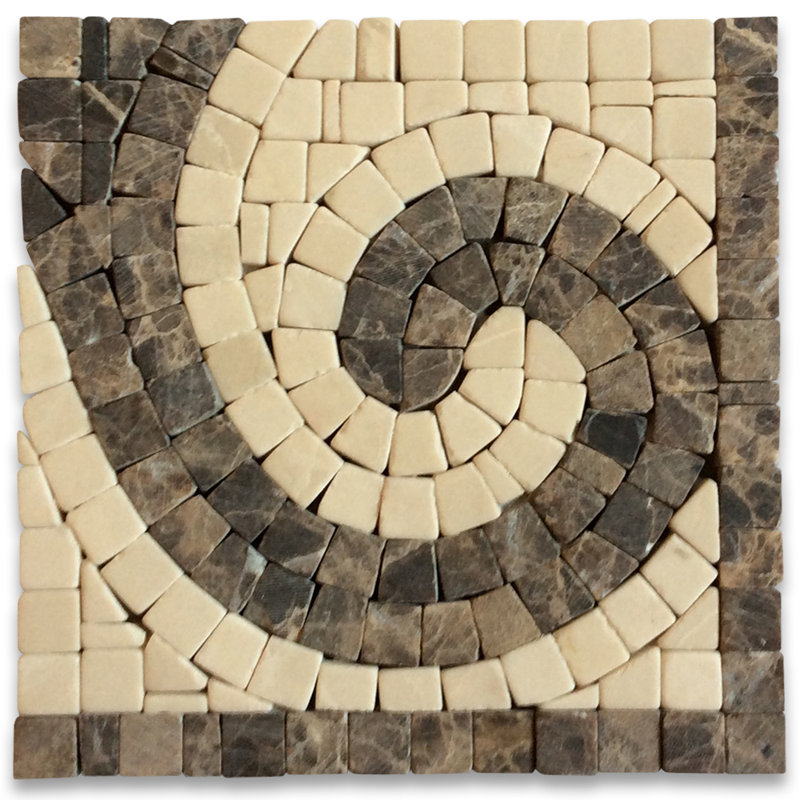 Carreau de mosaïque en marbre pour mur et plancher 4,75 "x 4,75" Petra Emperador