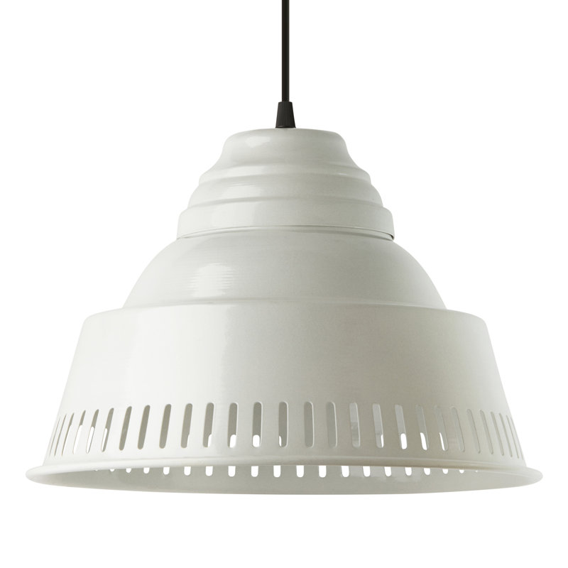 Luminaire suspendu en forme de dôme à 1 lumière Desra, Blanc