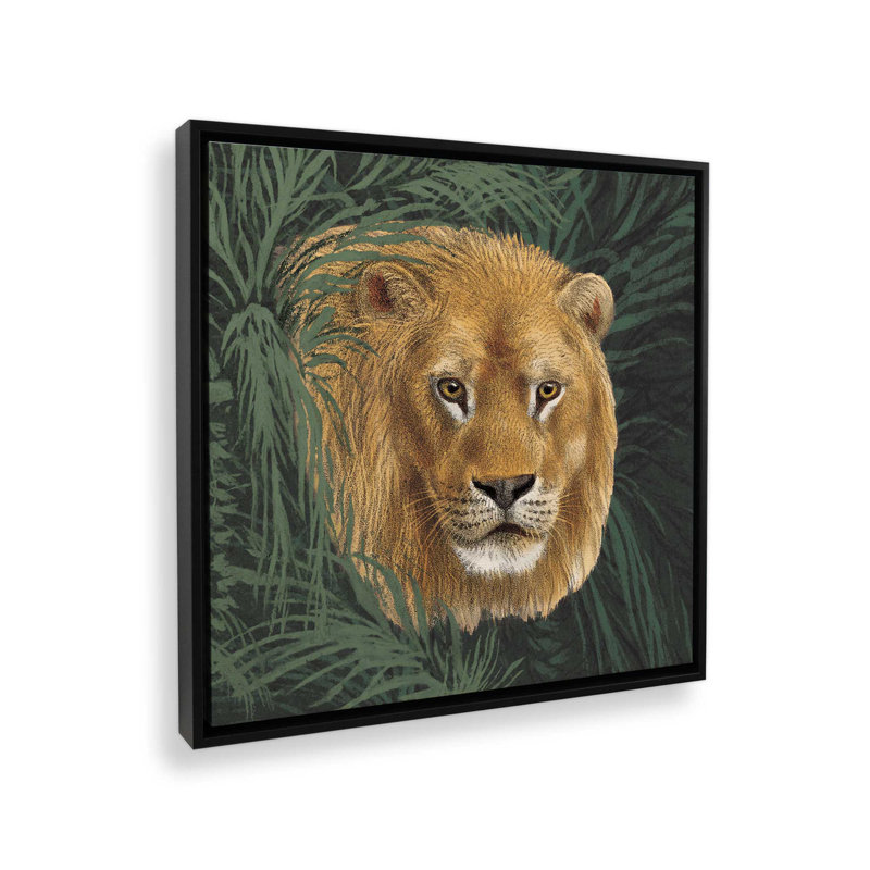 «Jungle Cat Bust I» par Wild Apple Portfolio, reproduction d'art sur toile, 20" H x 20" W, Black, Framed Print without Mat