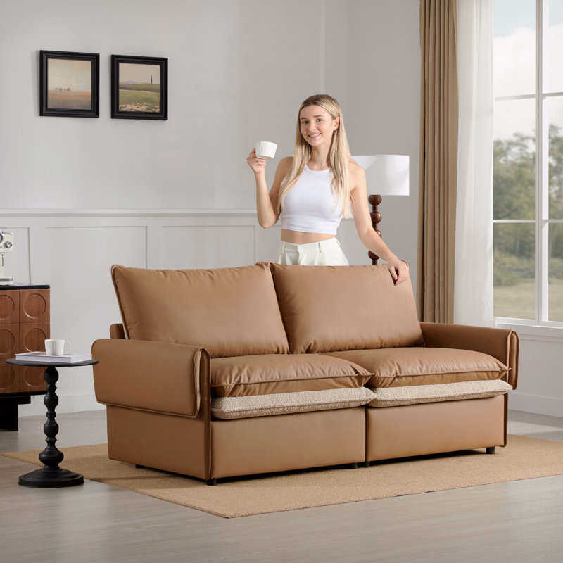 Fauteuil d'appoint simple de style moderne, Orange