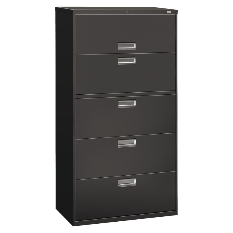 Charcoal 5-Drawer Lockable Steel Lateral Filing Cabinet