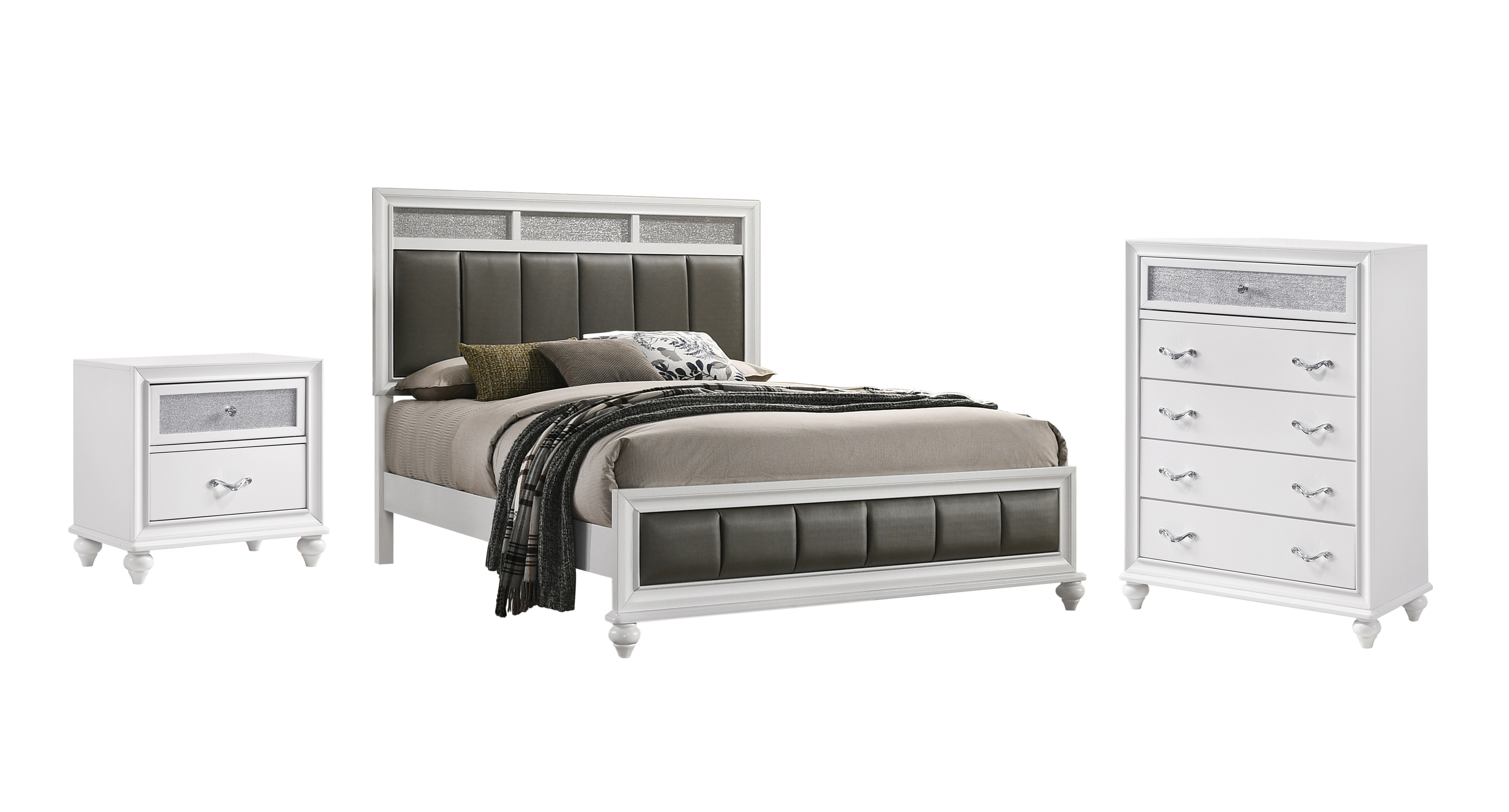 Rosdorf Park Momen White 3-Piece Bedroom Set with Chest | Wayfair