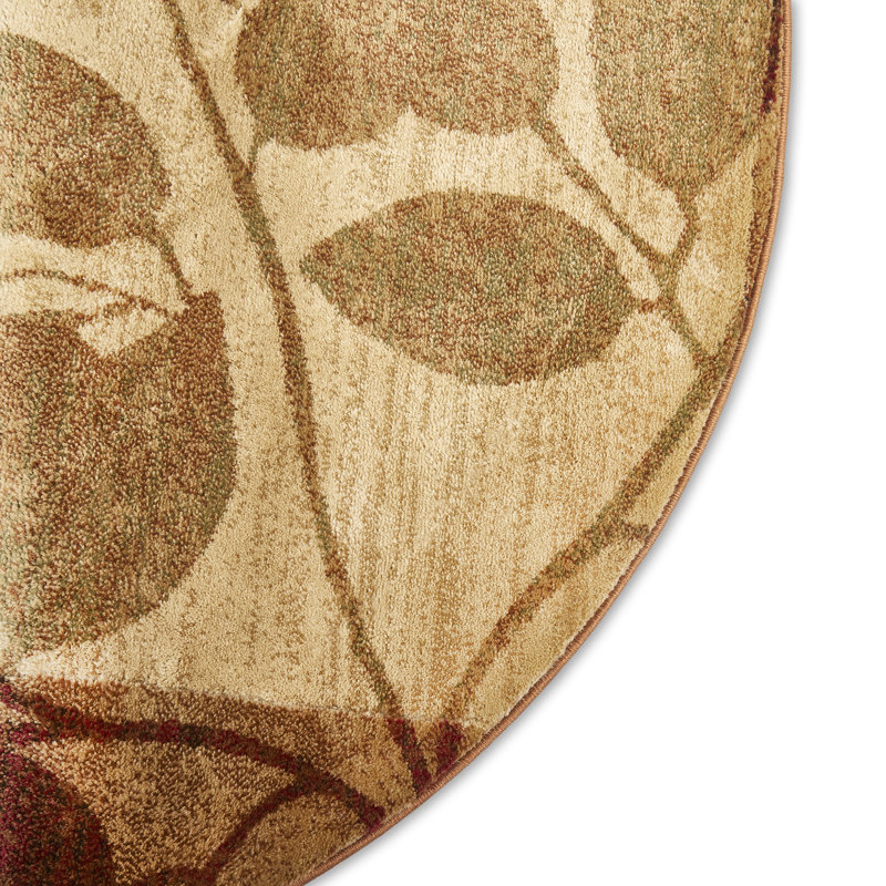 Rubith Floral Indoor Rug, Round 5'2"