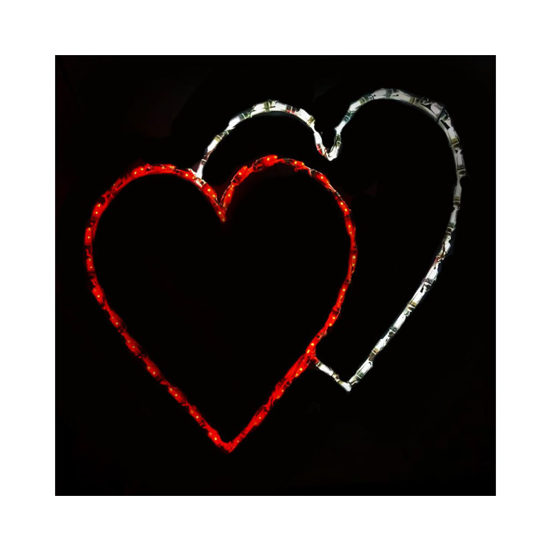 Double cœur rouge / blanc